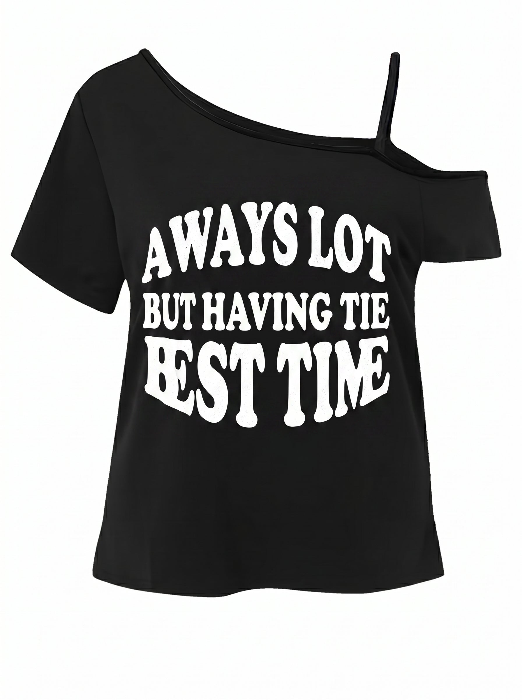 Cold Shoulder Graphic Print T-Shirt