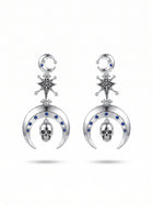 Celestial Gothic Crescent Moon Drop Earrings