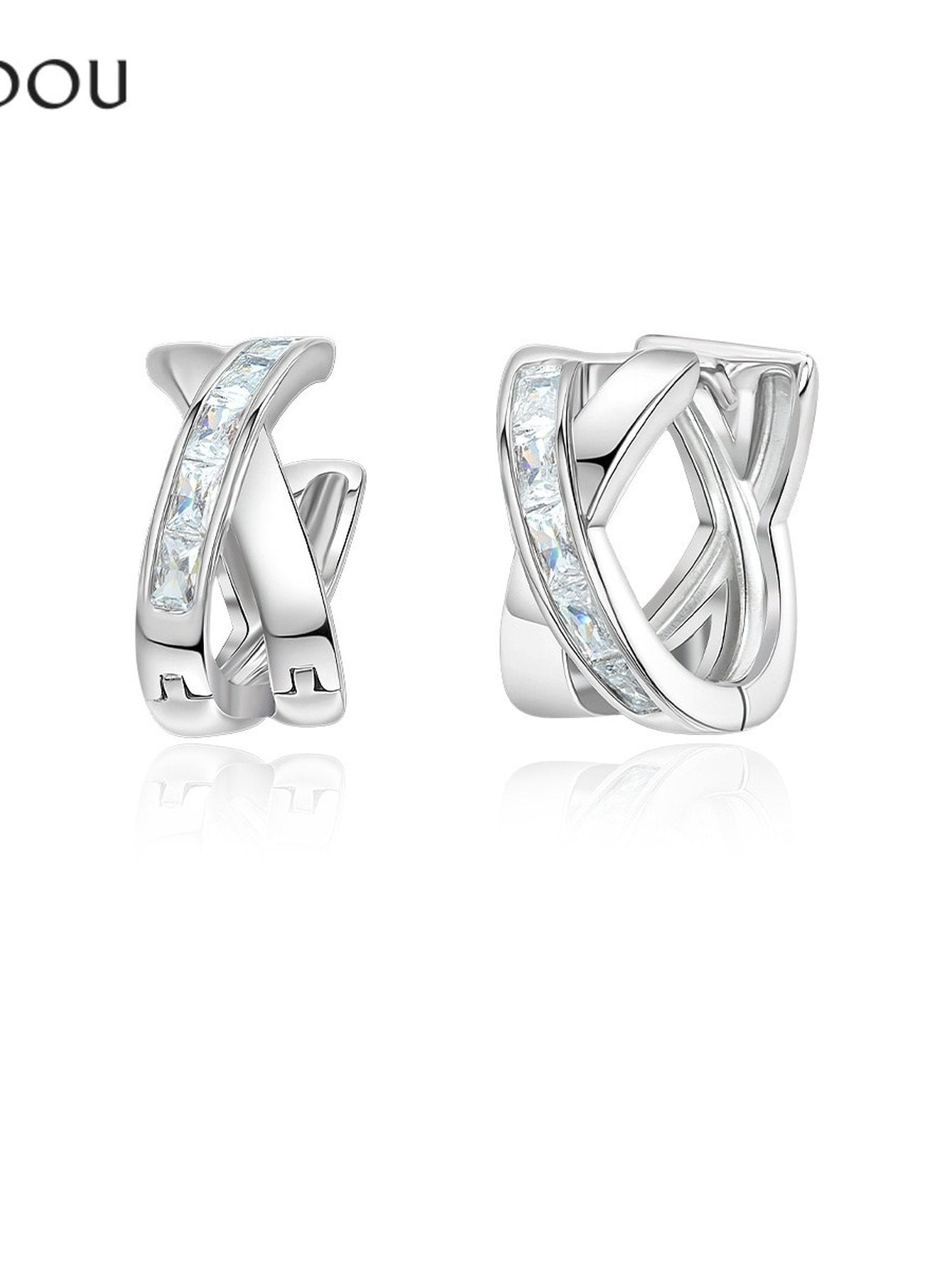 Elegant Sparkling Cross Huggie Earrings
