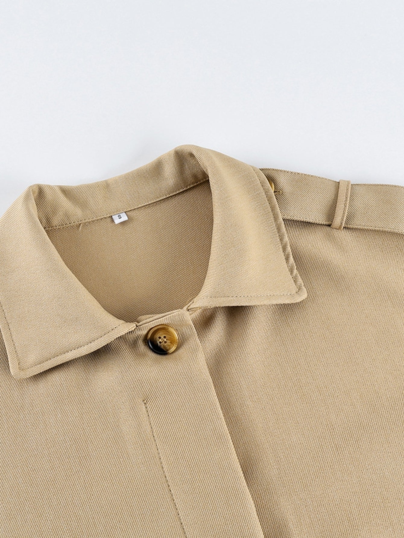 Elegant Belted Cropped Trench Coat
