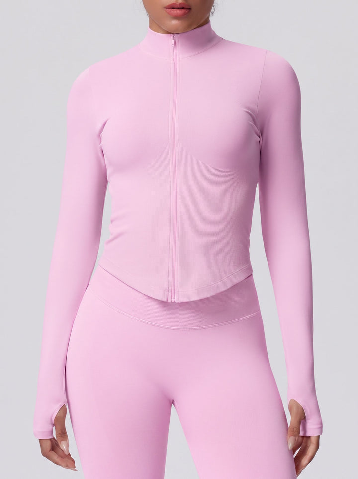 Seamless Fitted Thumbhole Athletic Jacket