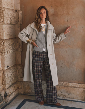 Oversized Minimalist Button Up Trench Coat
