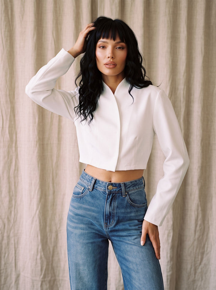 Minimalist Cropped Structured Jacket