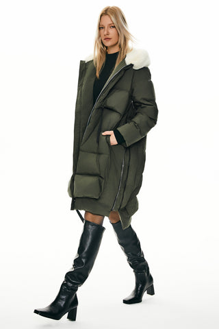 Faux Fur Hooded Puffer Coat