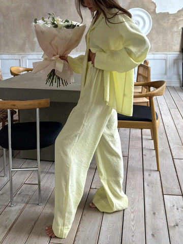 Oversized Satin Lounge Pajama Set