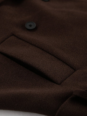 Brown Double Breasted Cropped Jacket
