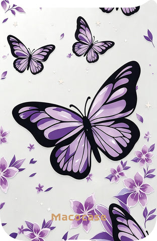 Purple Butterfly and Floral Graphic Phone Case