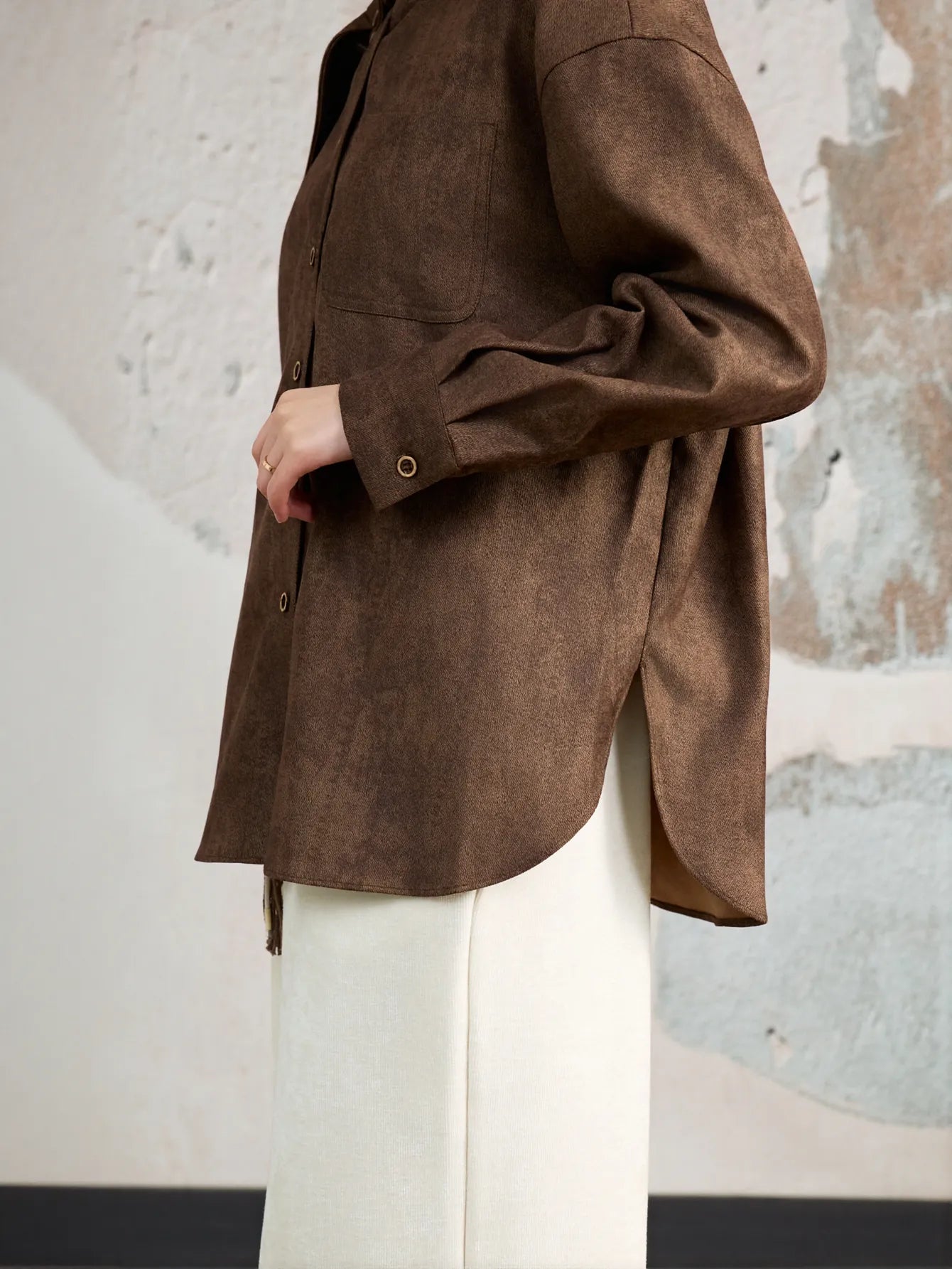 Cozy Wool Blend Button Down Shirt