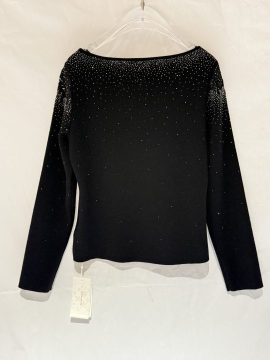 Embellished Lace Trim Knit Pullover
