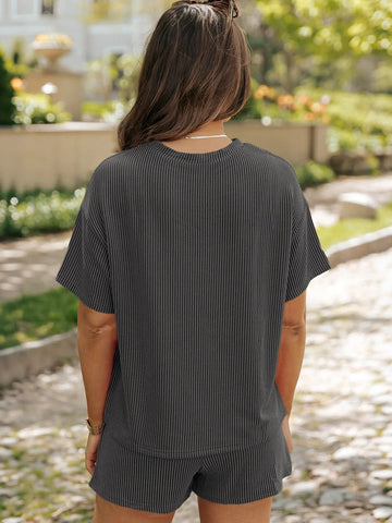 Pocket Detail Cozy Shorts Set