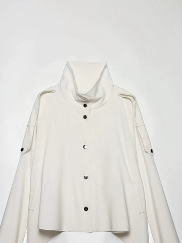 Oversized Stand Collar Utility Jacket