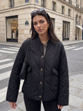 Quilted Button Up Bomber Jacket