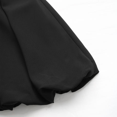 Slim-Fit Flutter-Sleeve Flared Mini Party Dress