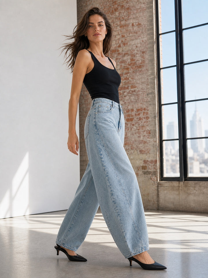 High Waisted Baggy Wide Leg Jeans
