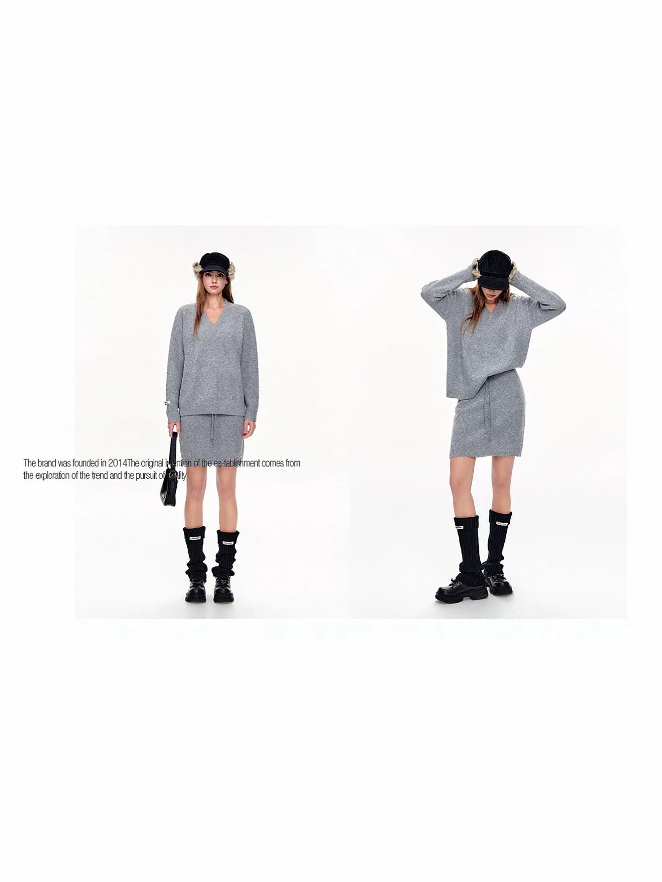 Cozy Drawstring Knit Mini Skirt