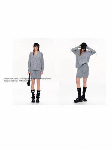 Cozy Drawstring Knit Mini Skirt