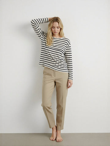 Roud Neck Lon Sleeves Relaxed Fit Casual Top