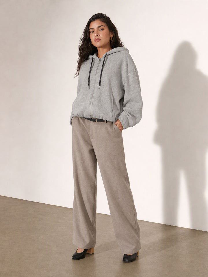 Oversized Cropped Zip Up Hoodie