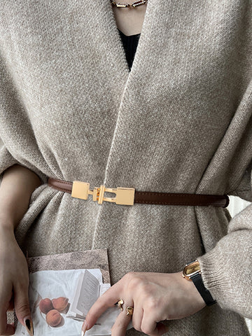 Minimalist Slim Leather Waist Belt