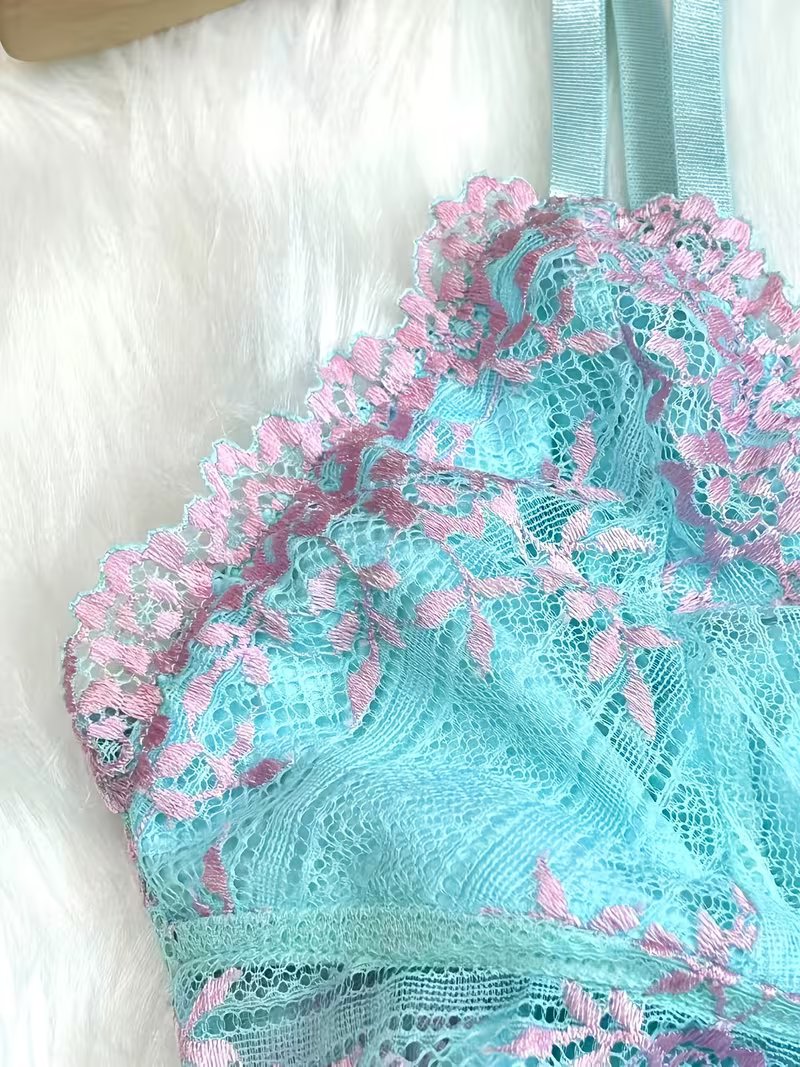 Lace Trim Satin Pajama Set