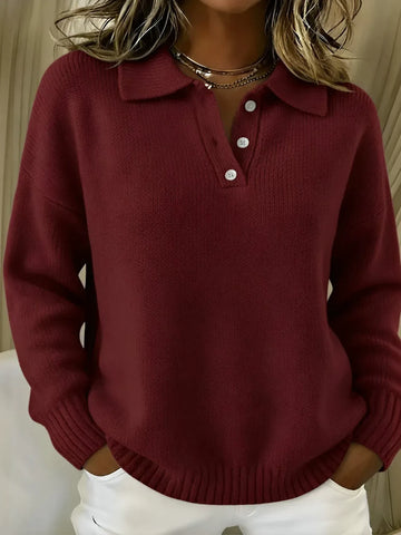 Cozy Button Up Knit Pullover Sweater