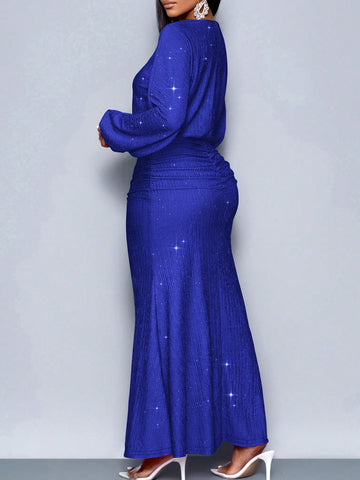 Shimmering Long Sleeve Mermaid Dress