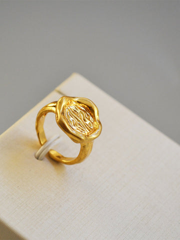 Textured Gold Organic Statement Ring