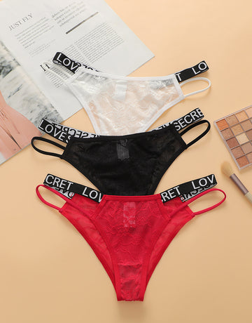 Sexy Lace Strappy Letter Panties