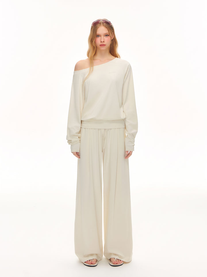 Off Shoulder Oversized Lounge Pullover