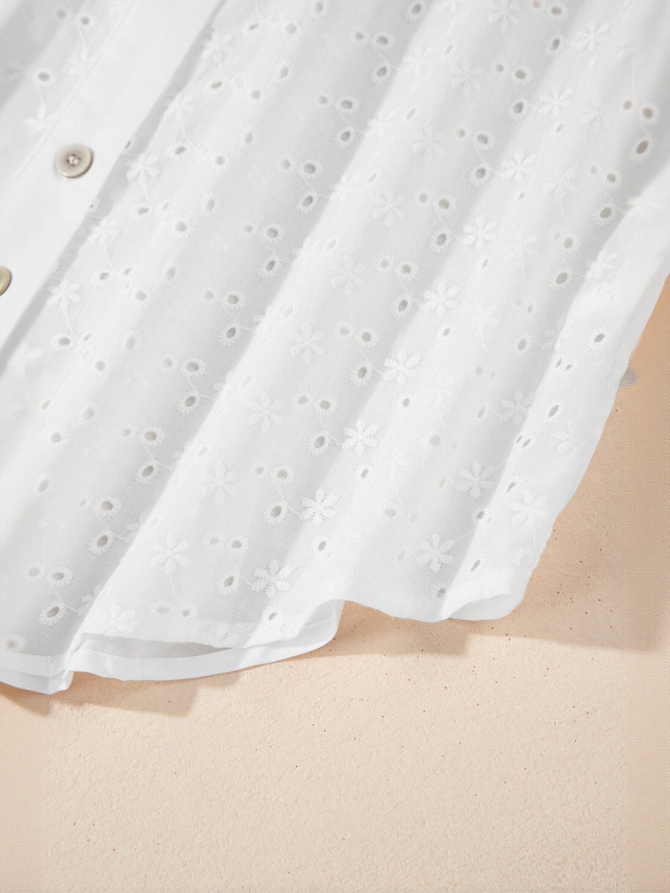 Embroidered Eyelet Button Down Shirt