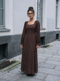 Vintage Polka Dot Square Neck Dress