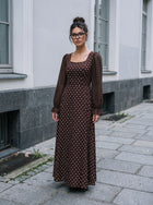 Vintage Polka Dot Square Neck Dress