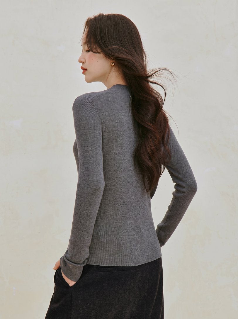 Soft Ribbed Wool Blend Pullover