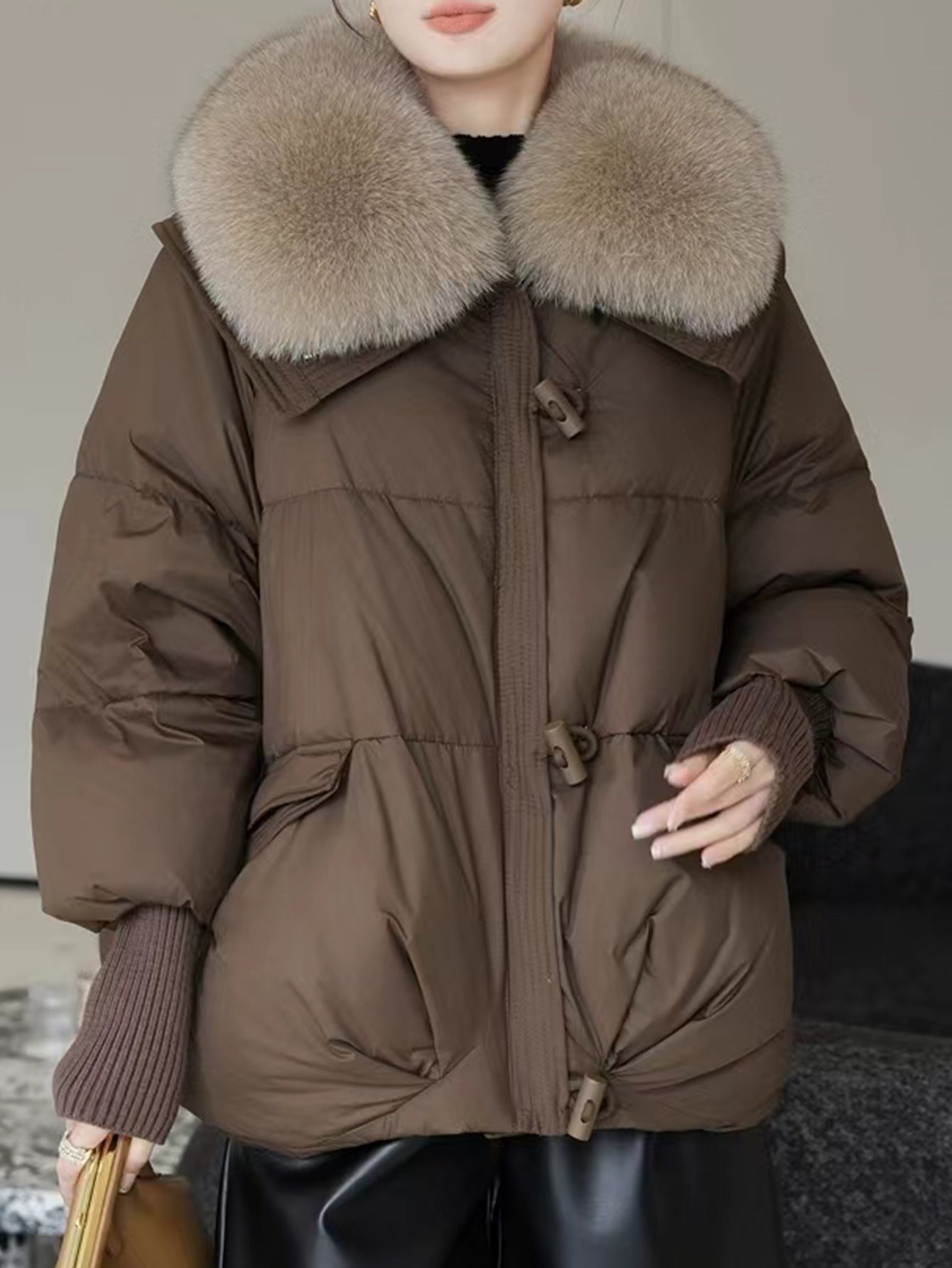 Faux Fur Collar Puffer Jacket