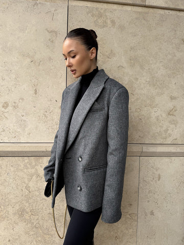 Oversized Double Breasted Wool Blazer