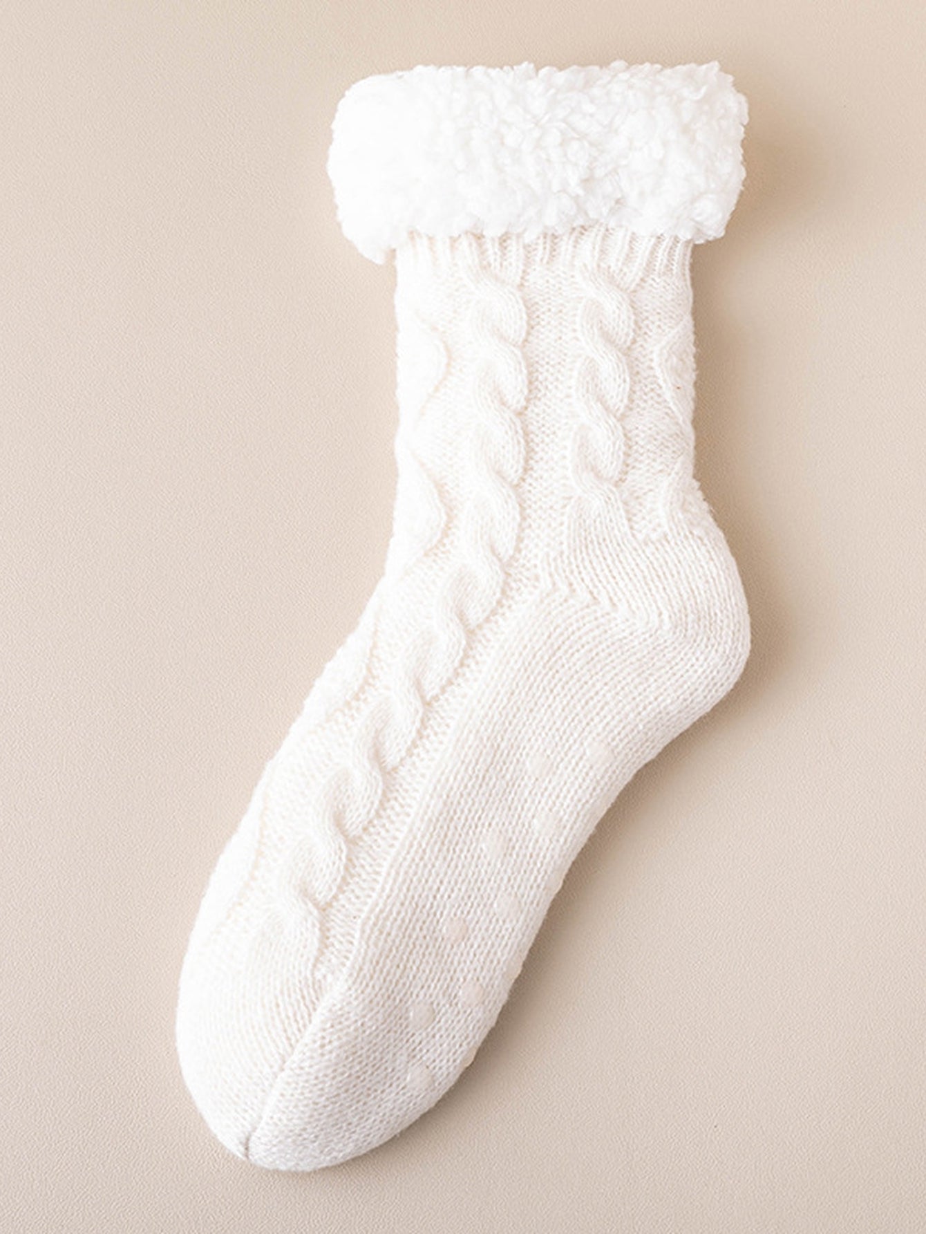 Cozy Plush Lined Cable Knit Socks