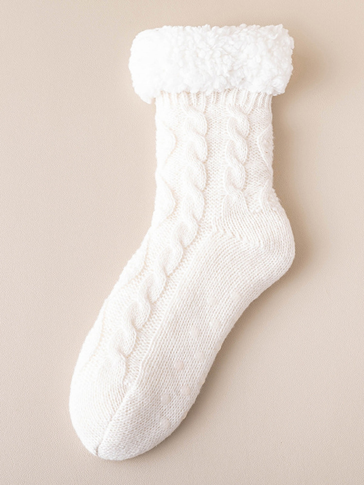 Cozy Plush Lined Cable Knit Socks