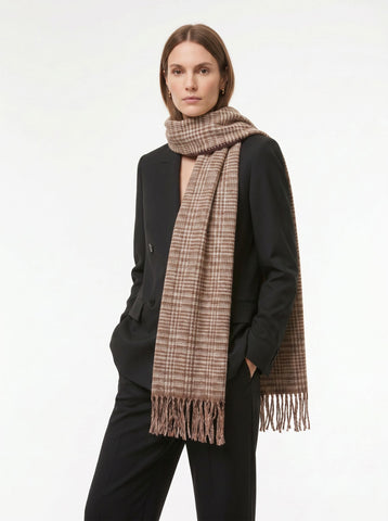 Classic Plaid Soft Fringe Scarf