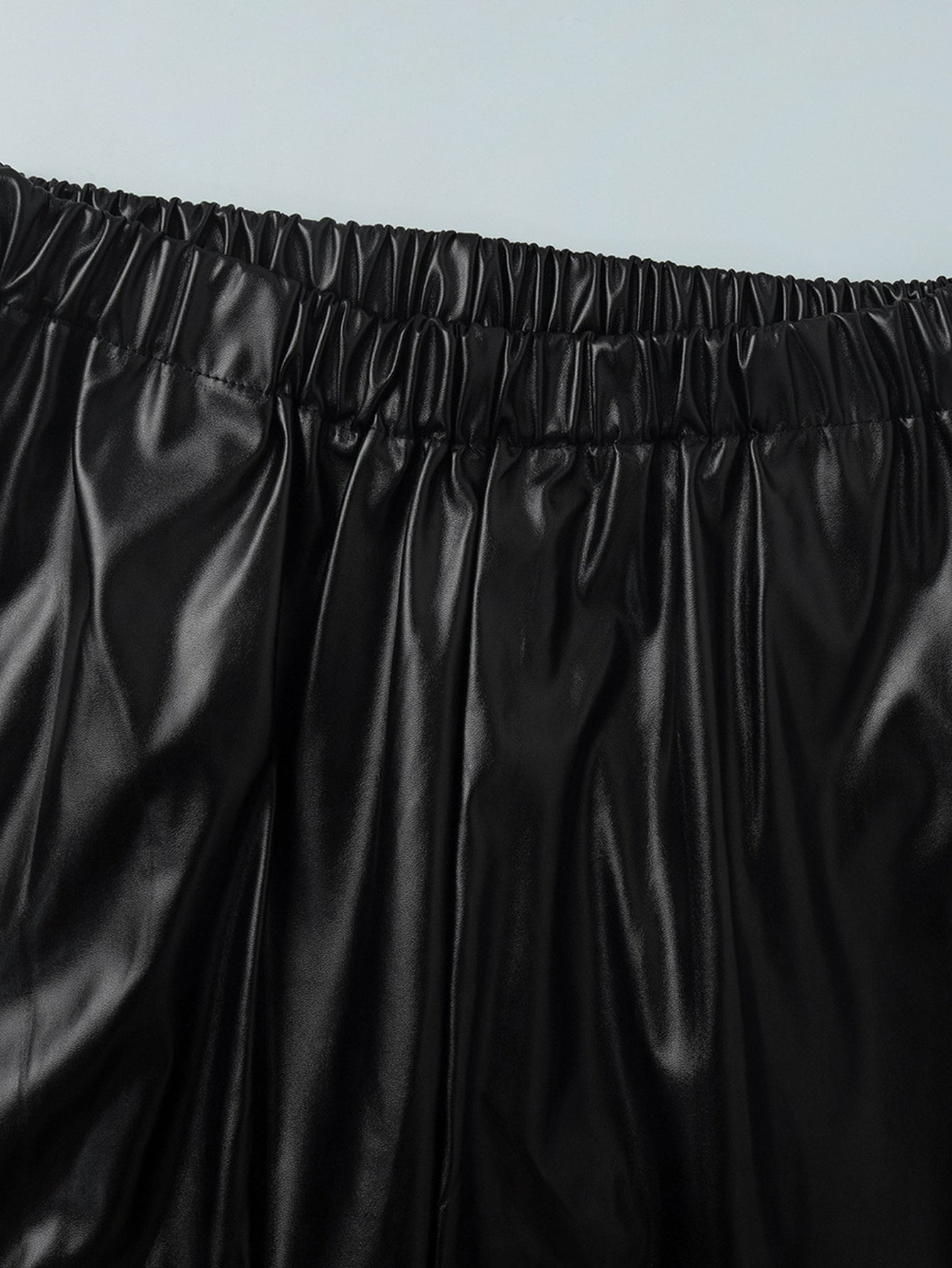 High Waisted Faux Leather Joggers