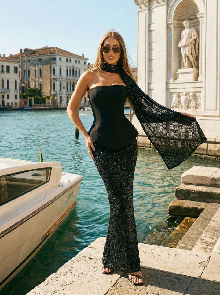 Mermaid Glitter Evening Gown