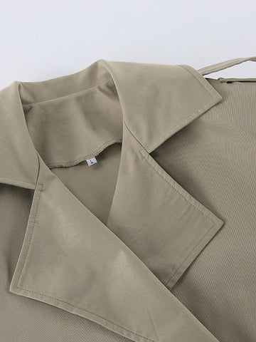 Oversized Cropped Trench Coat Jacket