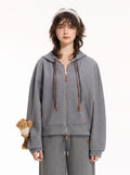 Cozy Plaid Lined Zip Up Hooded Jacket