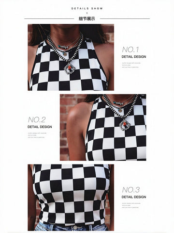 Checkered Sleeveless Tank