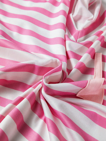 Casual Striped V Neck Pocket T-Shirt