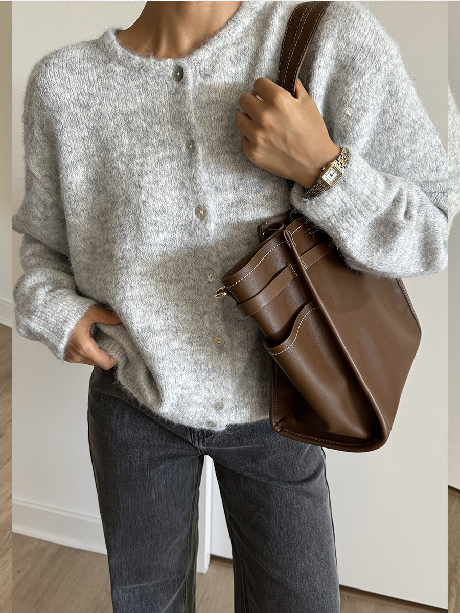 Soft Fuzzy Button Up Cardigan