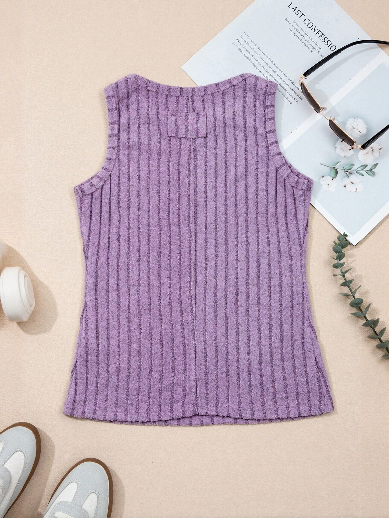 Ribbed Fitted Sleeveless Top