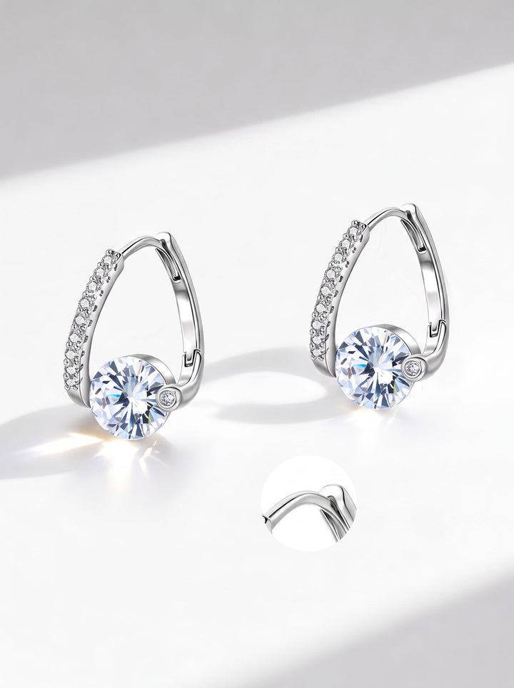 Elegant Sparkling Cubic Zirconia Hoop Earrings