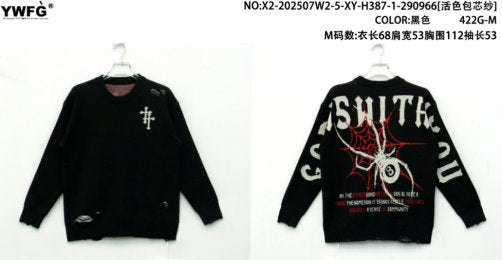 Distressed Grunge Graphic Oversized Sweater