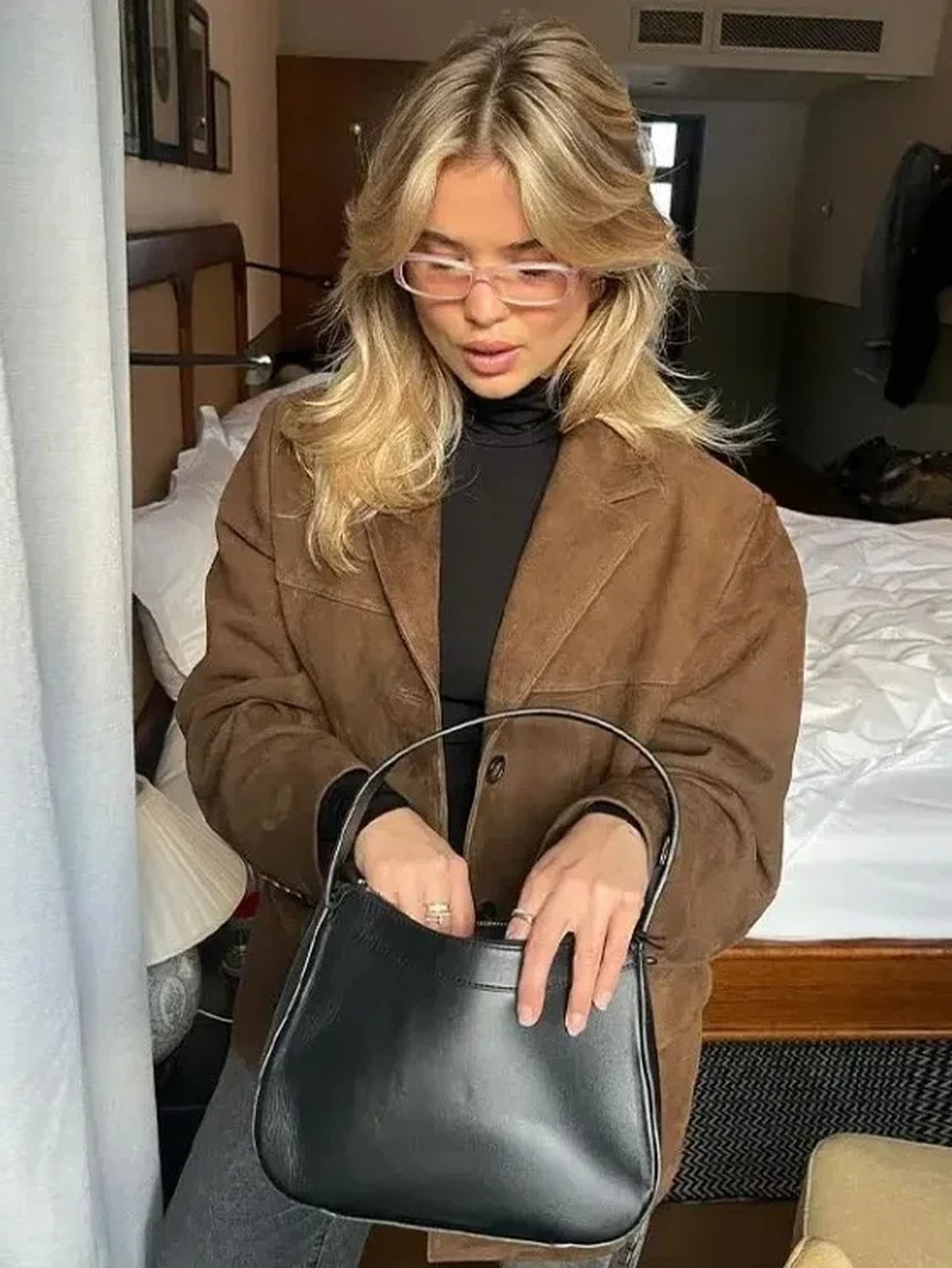 Classic Suede Tailored Blazer Jacket