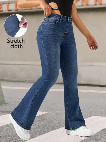 High Waisted Slim Flare Jeans